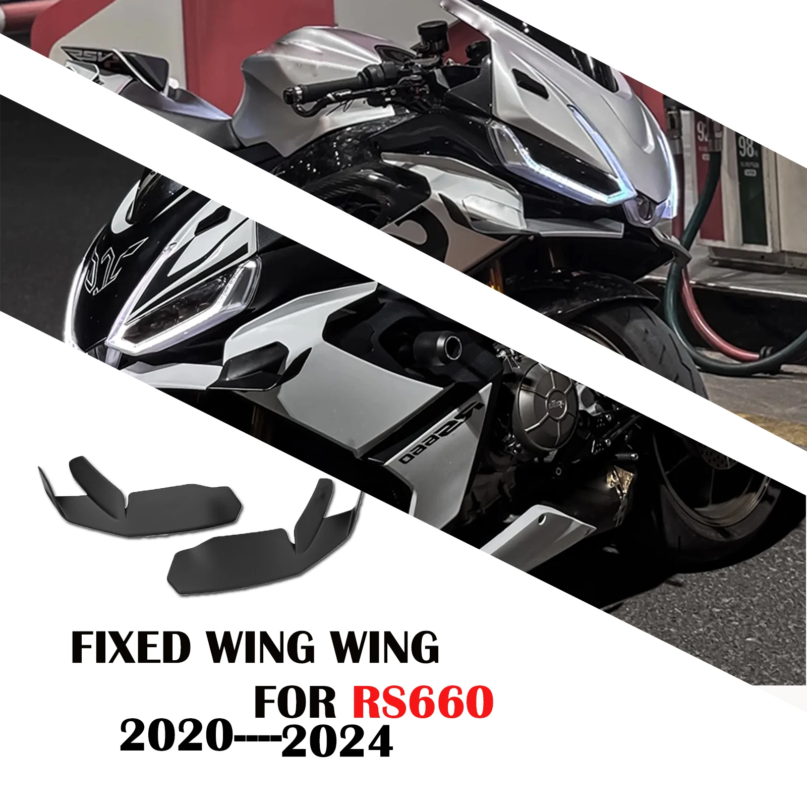 

Для RS660 2024 RS 660 2023 2022 2021 2020 мотоциклетное крылышко, комплект аэродинамического крыла, боковой ветровой спойлер, нижний кожух, переднее крыло