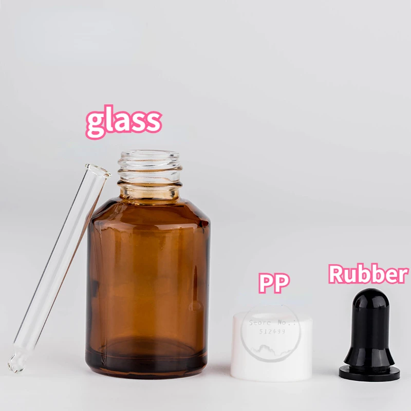 10pcs Amber Glass Bottle 30ml Brown Eye Dropper Bottling Green Oblique Shoulder Essence Bottle Essential Oil Dispenser Bottle