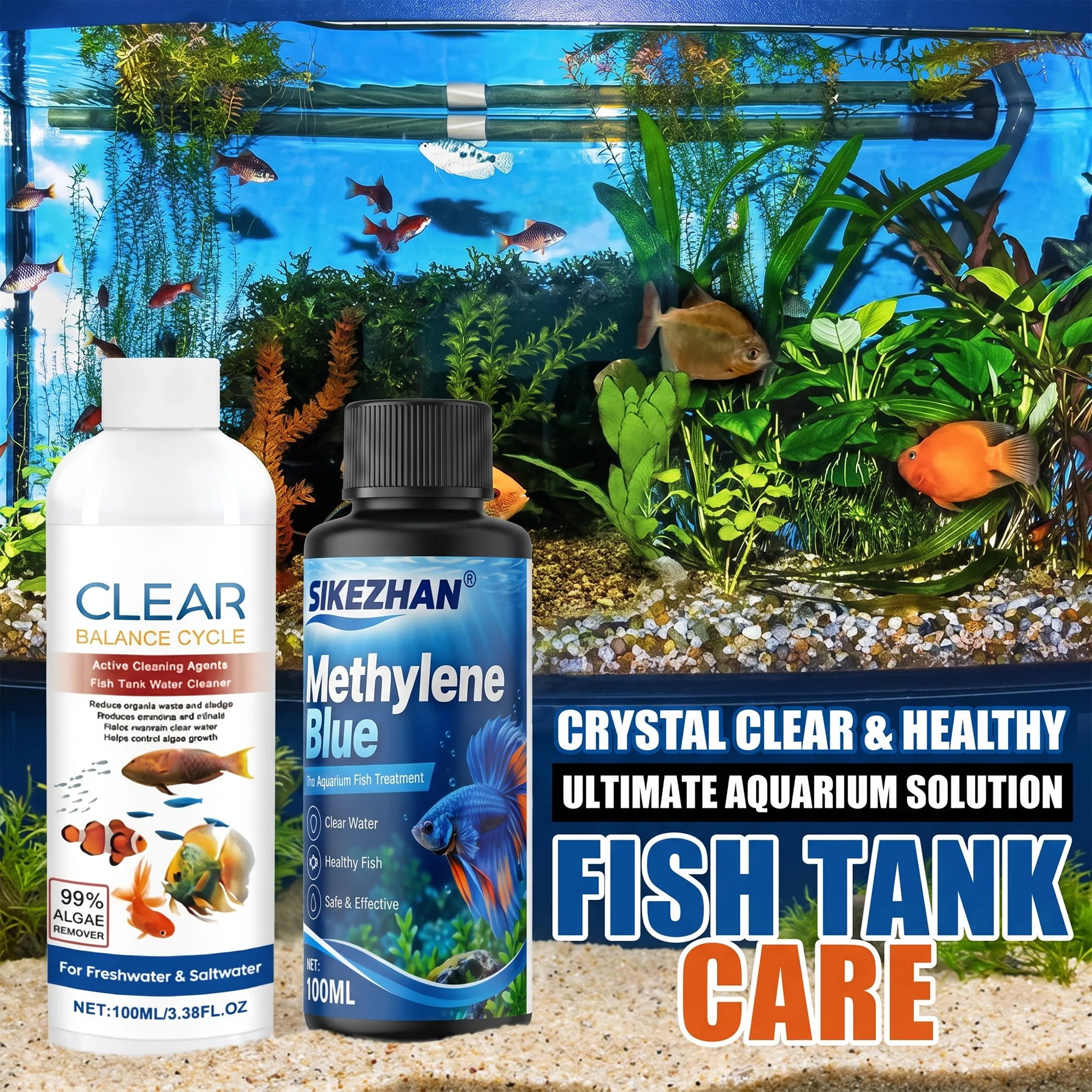 Planted Aquarium Cleaning - 수족관용 물 정화제 및 메틸렌 블루