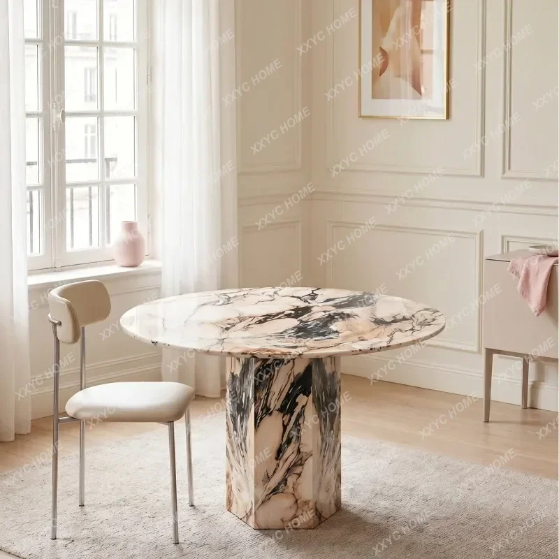 XXLuxury Integrated Marble Dining Table One-piece Stone Top Stable Structure Luxury Table for Upscale Residence