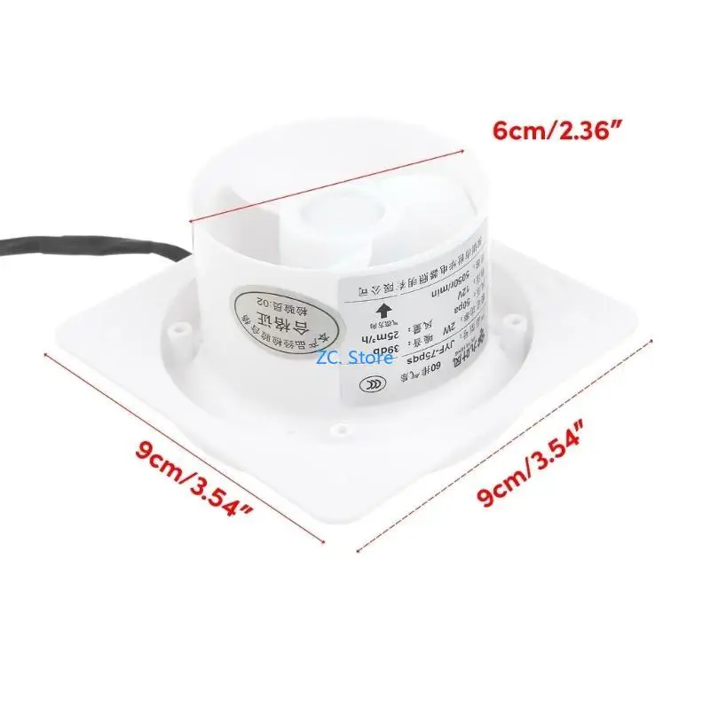 KXRC 60 مم مروحة عادم المرحاض، مروحة عادم قوية، تهوية عادم الحائط المنزلي #6