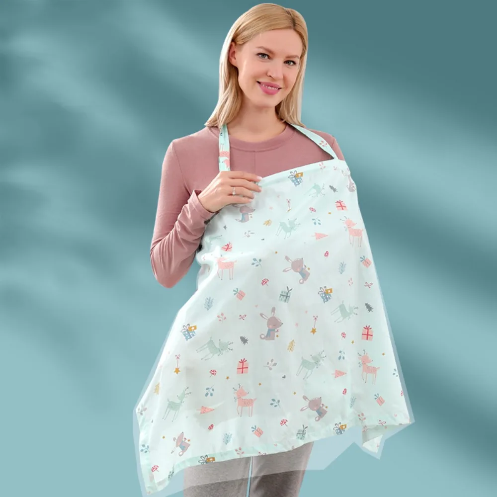 

Portable Multifunction Outdoor Nursing Covers Breathable Lightweight Nursing Towel Cartoon with Mesh Baby Feeding Gown