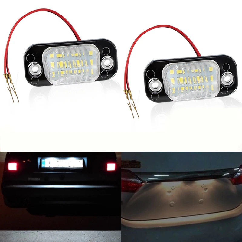 

2Pcs Error Free White LED Number License Plate Lights For VW Golf Mk3 Polo 3 Classic Cabriolet Seat Ibiza Cordoba Vario 6K