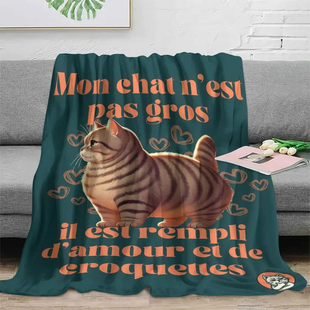 Funny Cat Lover Quote Blanket Throw 150x200cm Keepsake Decor for Cat Owners Gift Nap Decor