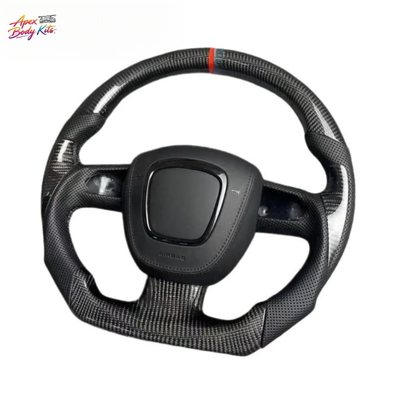 For Audi A3 A4 A5 A7 S4 S5 Q5 Q7 Sport Flat Bottomed Carbon Fiber Upgrade and Customized Steering Wheel Without Airbag