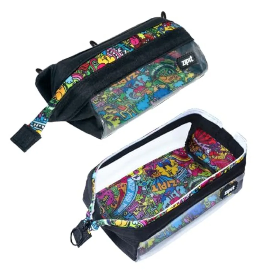 

Lenny Pencil Case - Clear and - Large Storage Capacity Zipper Pouch, Colorful Makeup-Stationery Bag, School-Office-Travel, Kid-