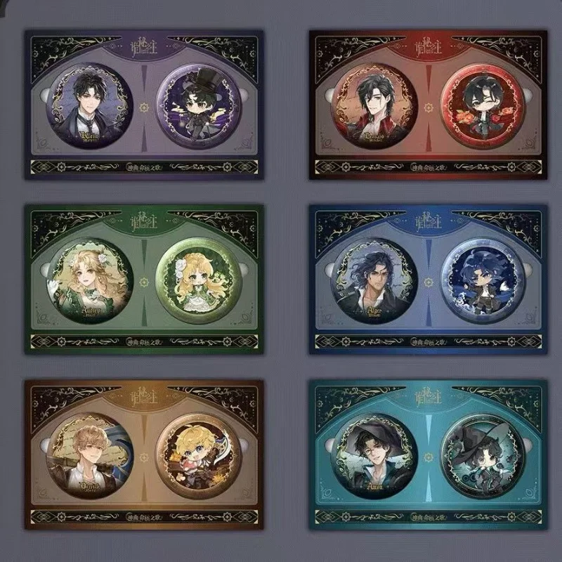 

Lord Of Mysteries Merchandise - Divine Comedy Fate'S Song Series Badges, Featuring Klein Moretti, Leonard, Audrey, And Alger