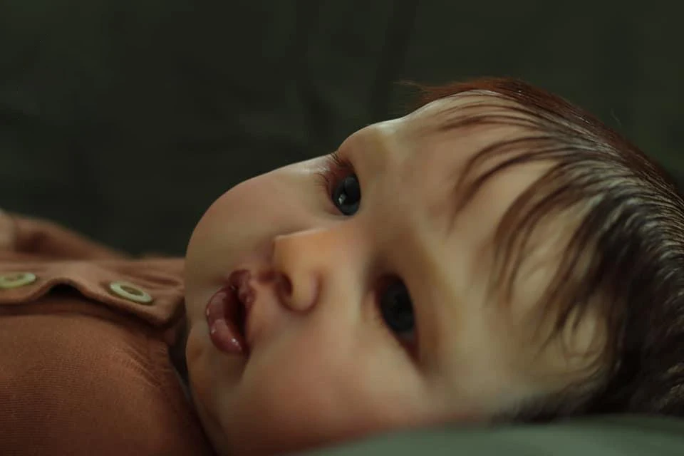 Npk boneca bebê reborn de passarinho azul de 24 polegadas, toque macio realista, corpo de pano para recém-nascidos, arte de pele 3d, cabelo enraizado à mão