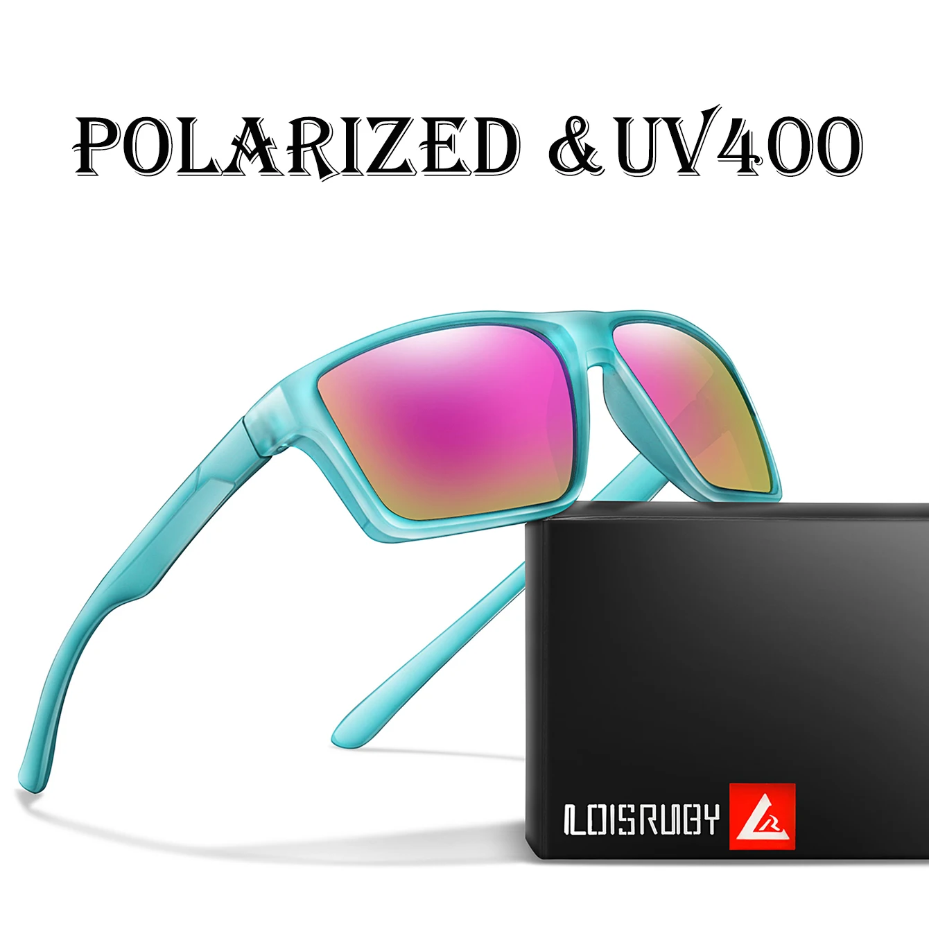 Polarized Square Cycling Sunglasses Colorful Lens as Driving Hiking and Running UV400 Eyewear for Men Women Girls Boys Festival