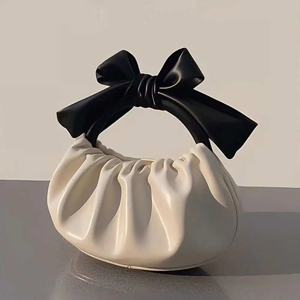 Reiß verschluss Handtasche Mode große Kapazität Bowknot Clutch Geldbörse wasserdichte Falte Umhängetasche Frauen