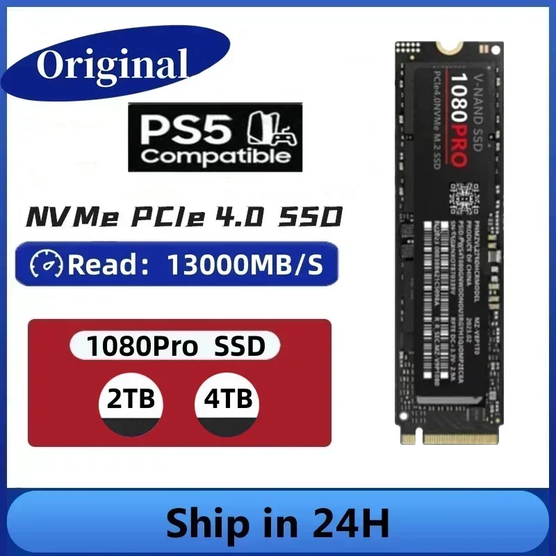 1080PRO Original Neue M.2 NGFF NVMe PCIe 4.0 SSD Hochgeschwindigkeits-Gaming-Interne-Laufwerkspeicher-Erweiterung für PS5 Laptop Desktop-PC