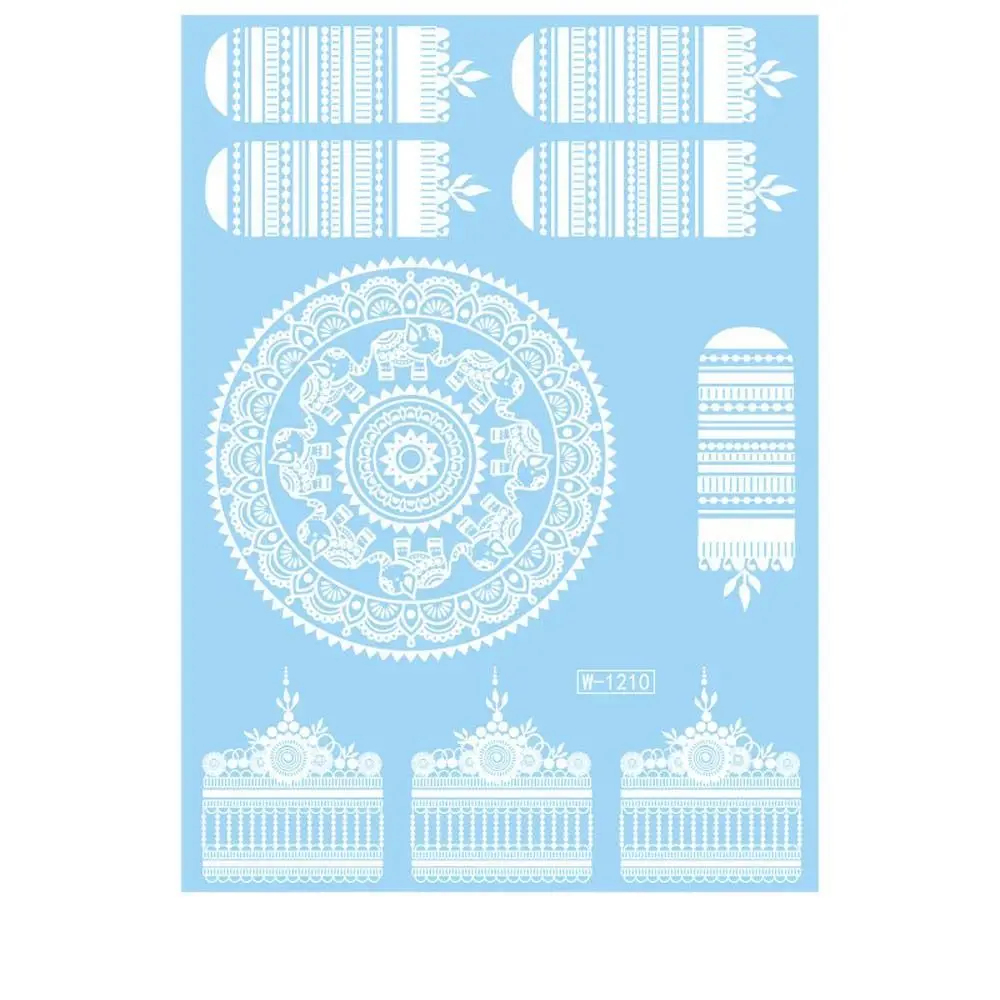 

Feather Body Art Face White Lace Brownish Red Flower Fake Tattoos Temporary Tattoos Lace Fake Tattoos Henna Tattoo Stickers