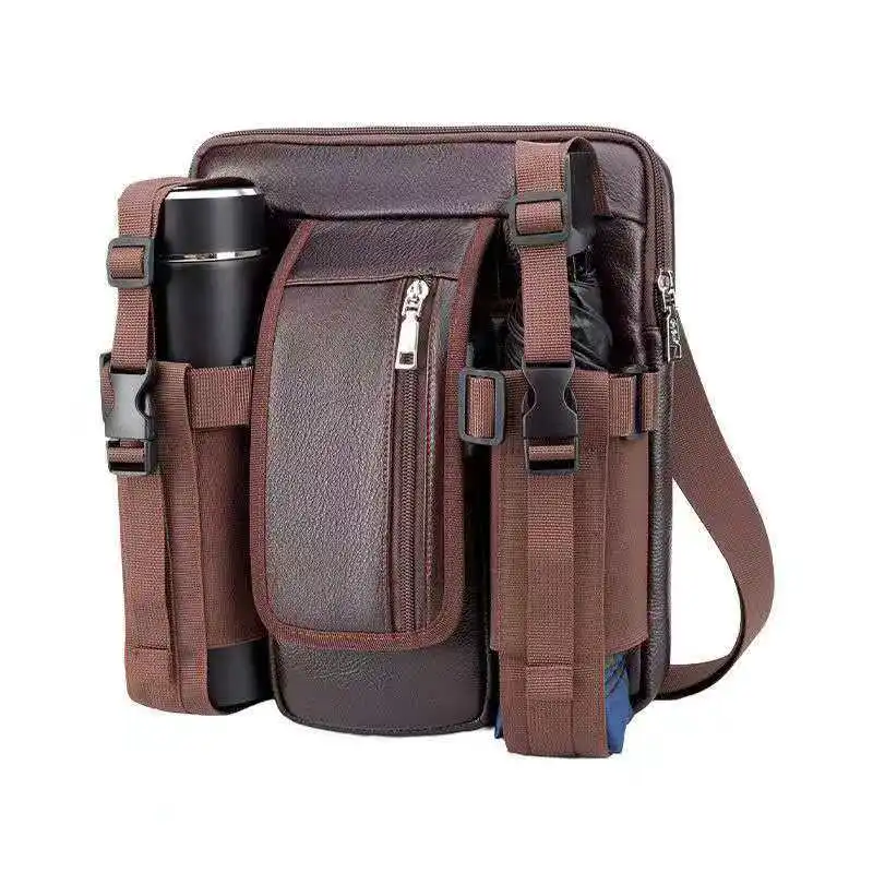 2026 Men's single-shoulder bag for outdoor travel large capacity water bottle umbrella cross-body bag
