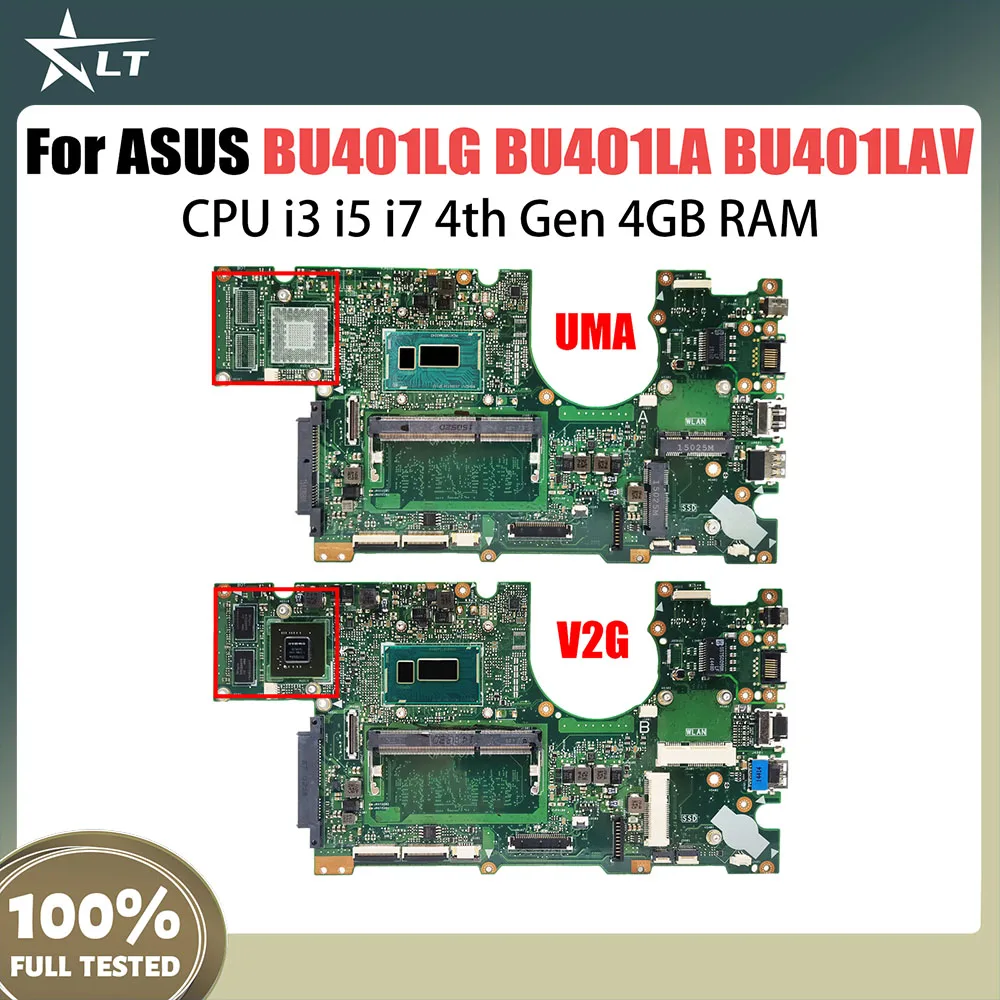 BU401LG Notebook Mainboard For Asus BU401L BU401LA BU401LAV Laptop Motherboard With CPU i3 i5 i7 4th Gen 4GB RAM GT730M