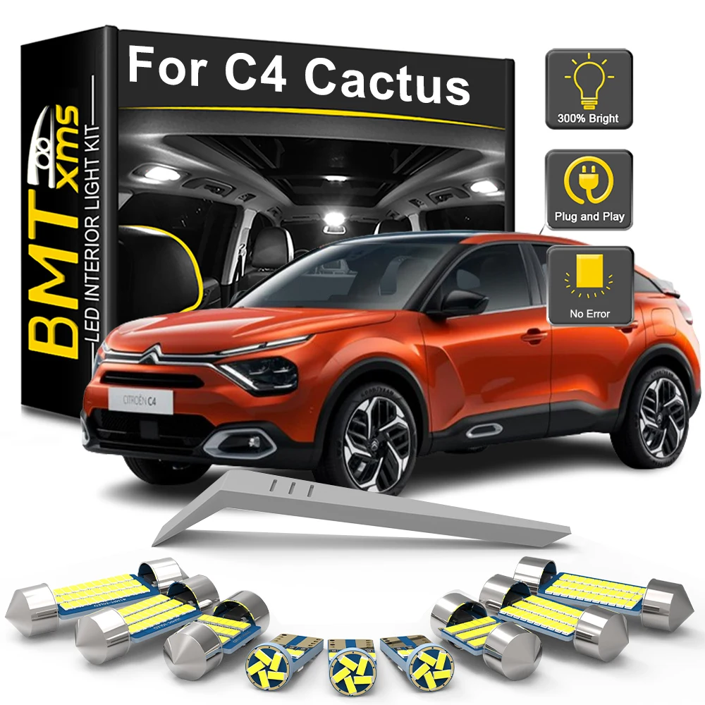 BMTxms Canbus Car LED Interior Light Bulb Kit For Citroen C4 Cactus 2014-2019 2020 2021 Reading Map Dome Trunk Interior Lamp