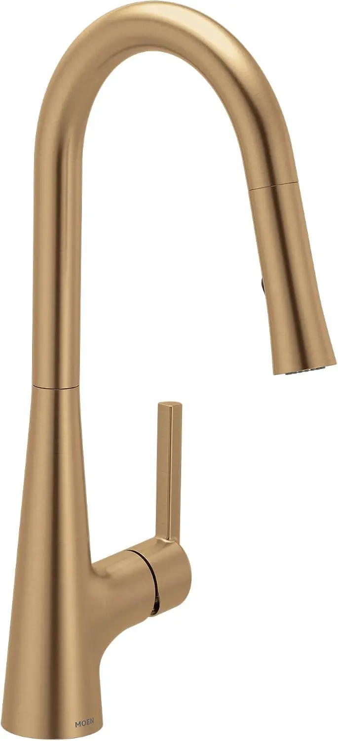 Pulldown Kitchen Faucet in Bronzed Gold with Swiveling Control Wand and Power-Cleaning Technology