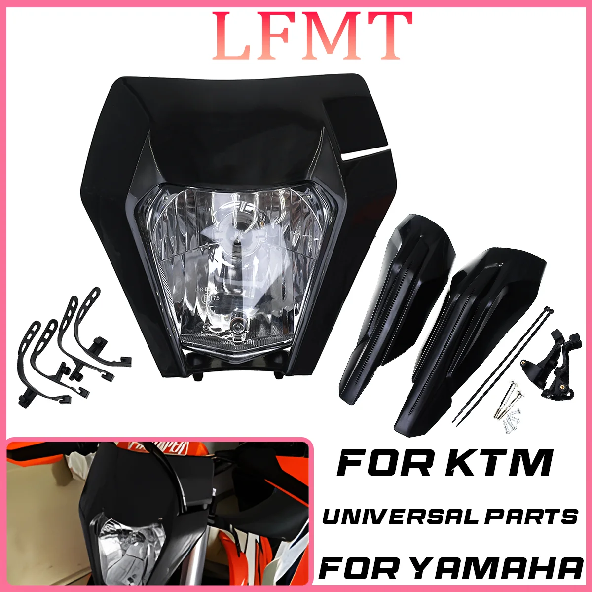 

New 2024 Motorcycle Supermoto Universal Headlamp Headlight Light For KTM EXC EXCF SXF SX XC XCW XCF XCFW 125 150 250 350 450 530
