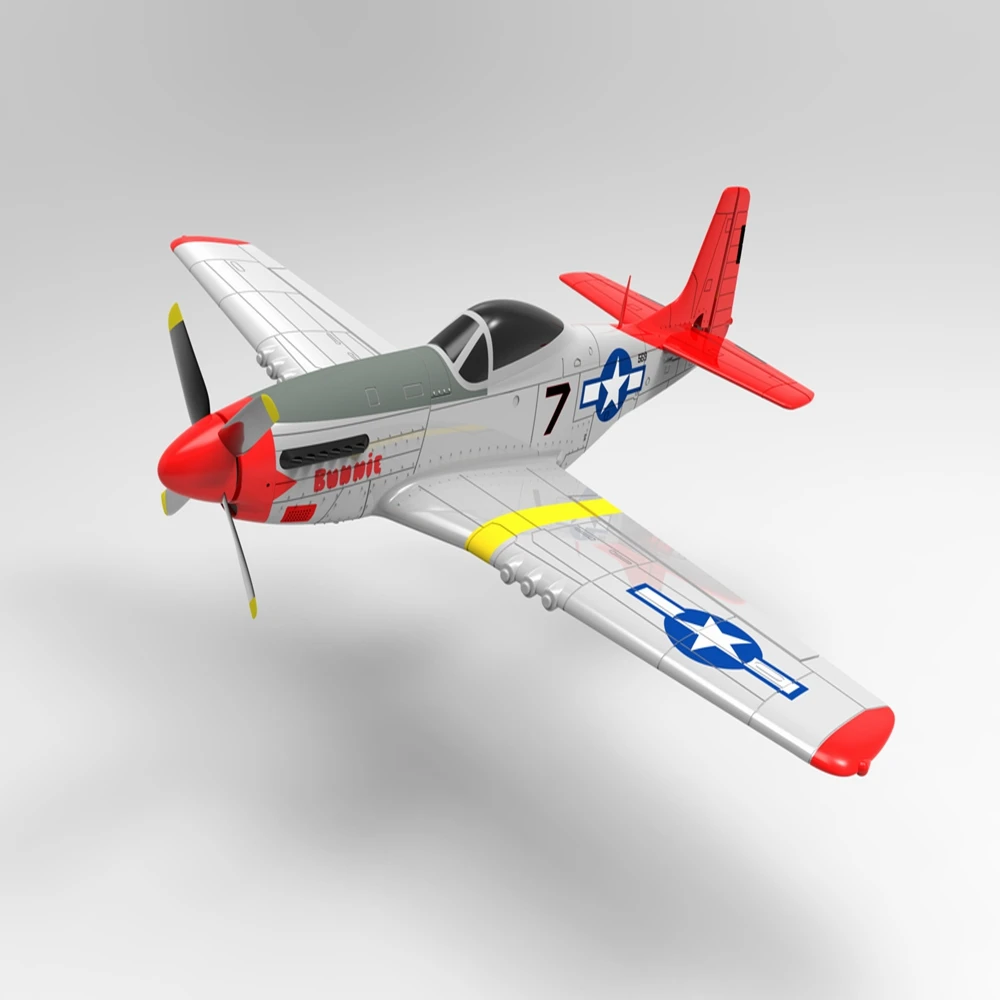 VolantexRC-Avión de control remoto, Mustang P-51D, 768mm de envergadura, EPO Warbird, RTF, 750