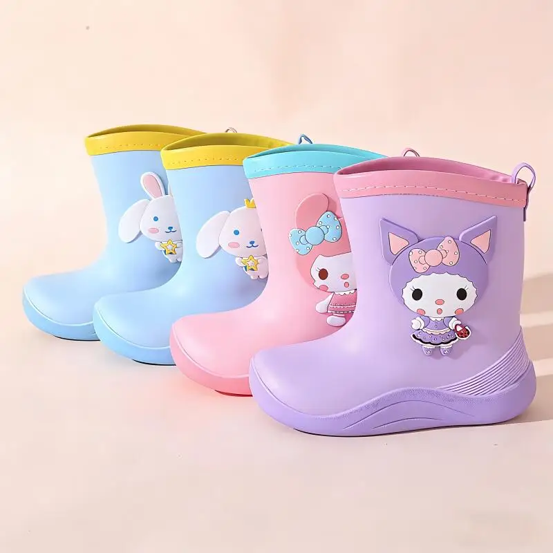 

Child Rain Boots Kuromi Cinnamoroll My Melody Cartoon Waterproof Shoes Girl Sweet Outdoor Non-Slip Rain Boots Boy Rubber Shoes