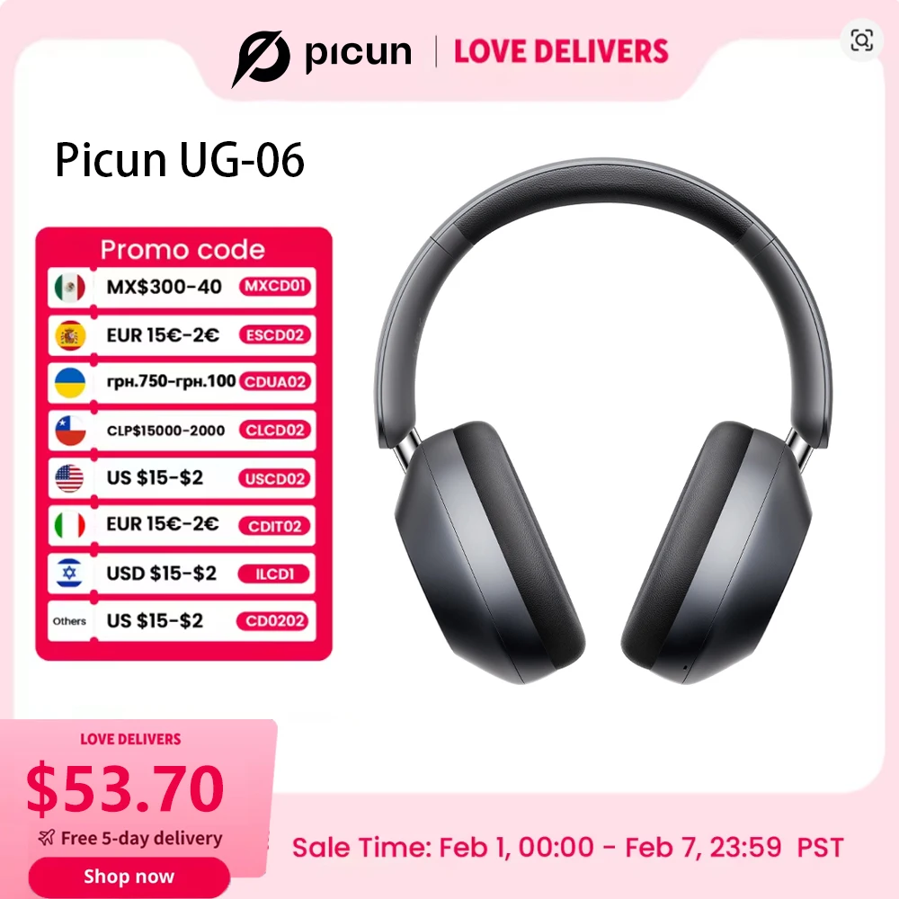 مراجعة شاملة لسماعات الرأس اللاسلكية Picun F6 مع إلغاء الضوضاء النشط: تجربة صوتية فائقة من خلال تقنية التتبع الصوتي 3D