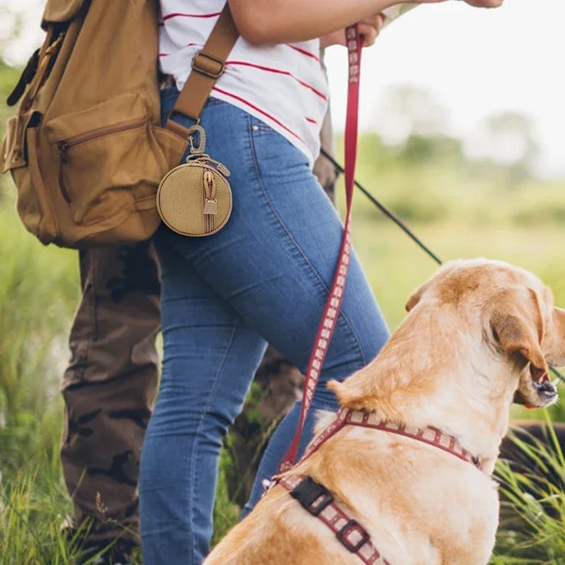 Portable Dog Treat Bag Tactical Durable Lightweight Food Pet Pouch With Rotatable Carabiner For Puppy Training Pet Supplies