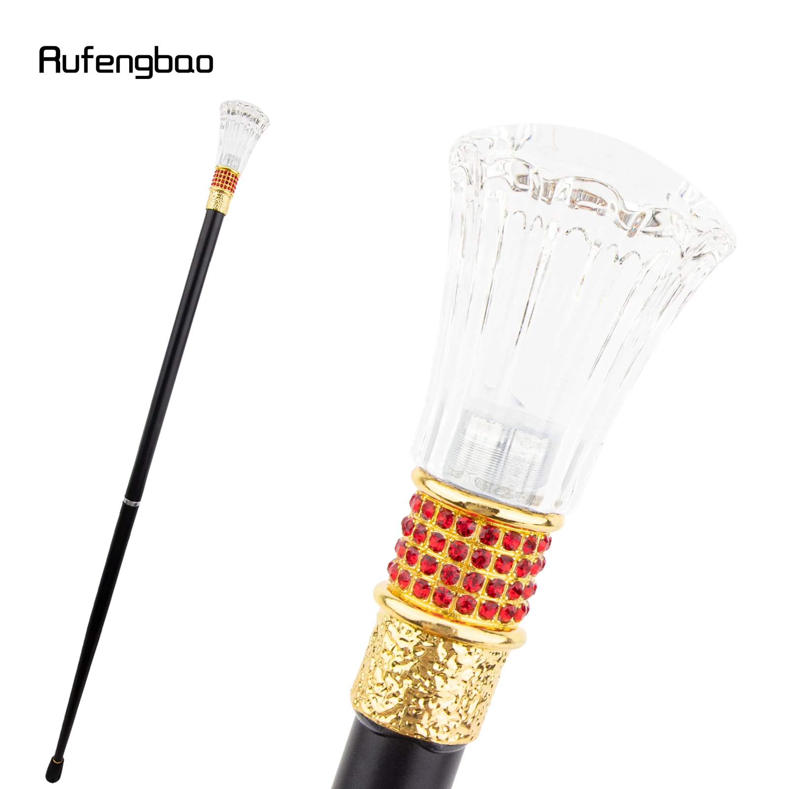 Transparent Ball Glass Golden Red Alloy Fairy Wands for Girls Princess Walking Stick Wand Cosplay Wedding Birthday Party 92cm