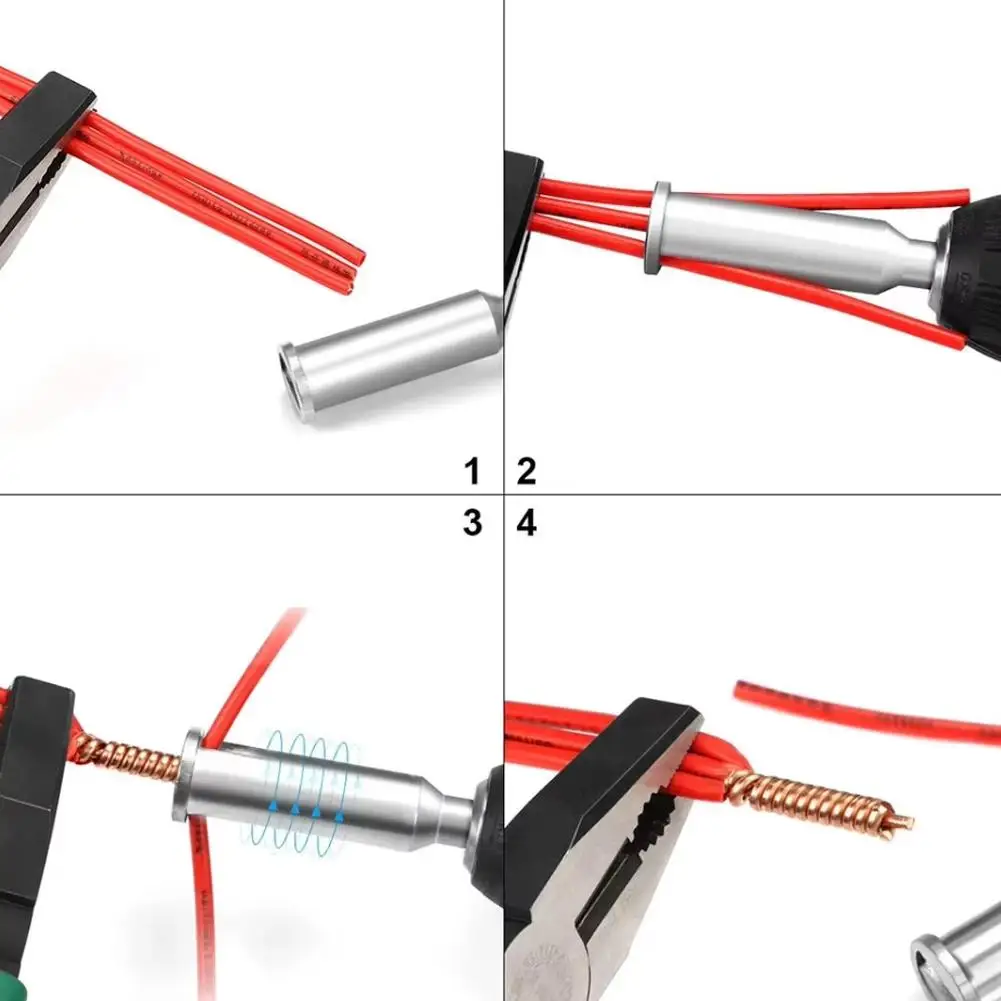 Universal Wire Twisting Tool Electrical Cable Quick Stripping Connector Driver Twister Twisting Wire Automatic Drill Stripp D6u6