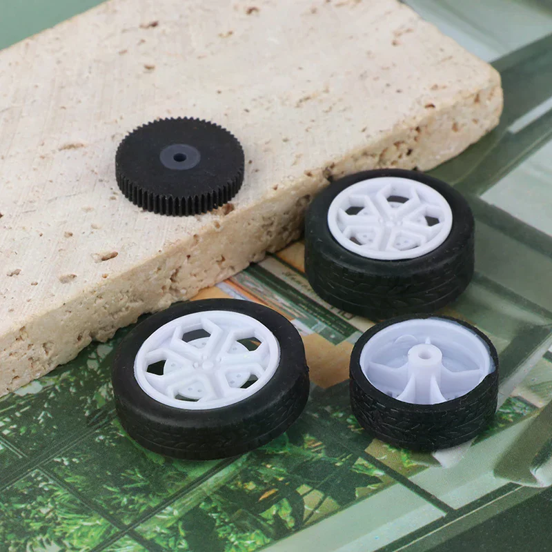 10PCS PC Toy Wheel Rubber Rim Tyres DIY Mini Technology 4WD Colorful Tires Hole Dia 2mm 2.5mm 3mm for RC Model Cars Toycars Part