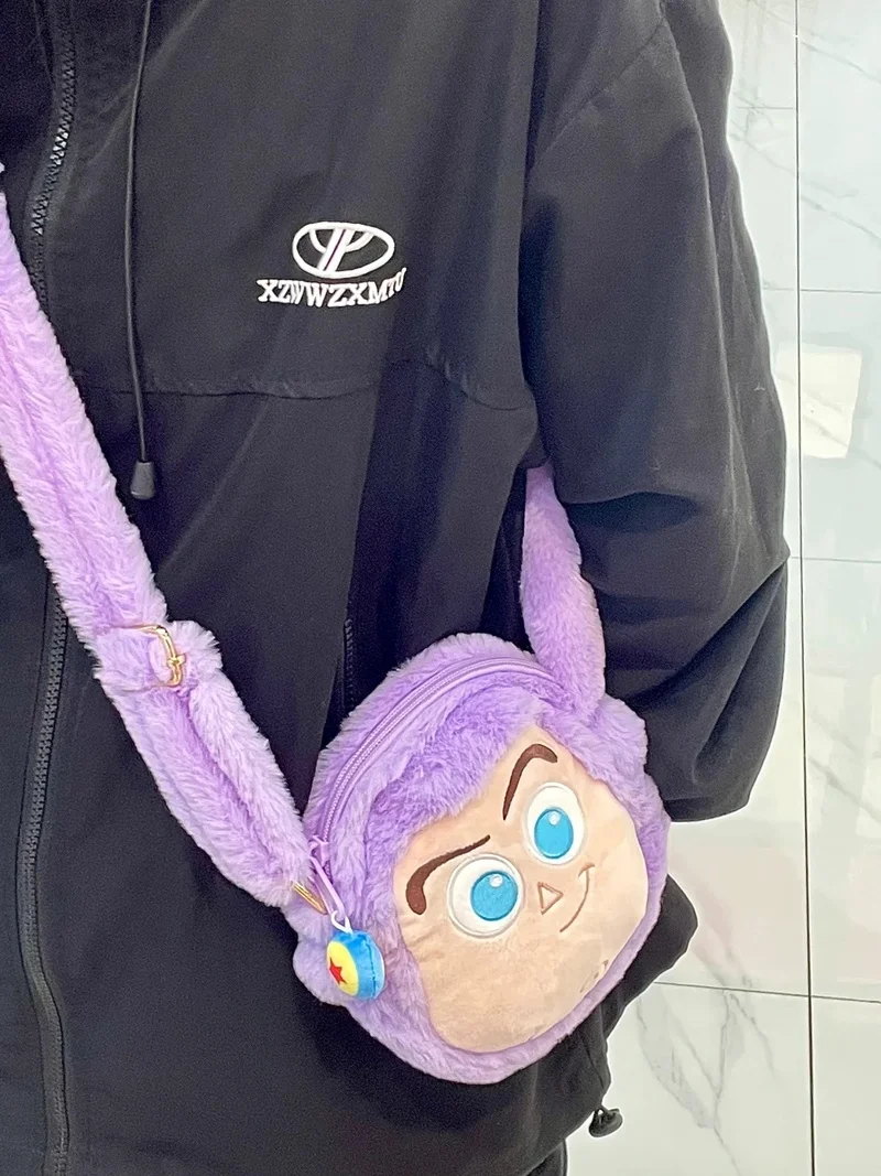Potdemiel Disney Toy Story Buzz Lightyear Woody Women's Plush Shoulder Bag Cute Anime Cartoon Handbag Crossbody Bag Toys Gifts