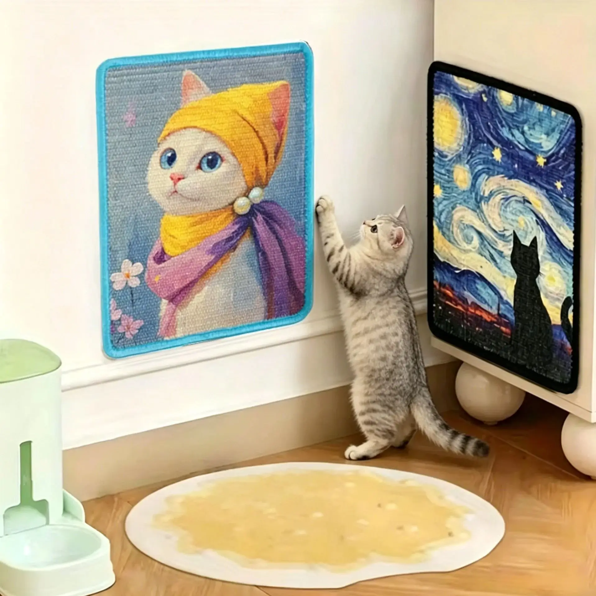 Cat Scratch Pad, Wall Mounted Scratch Resistant, Cat Decompression Toy, Indoor Cat Game, Suitable for Families with Cats