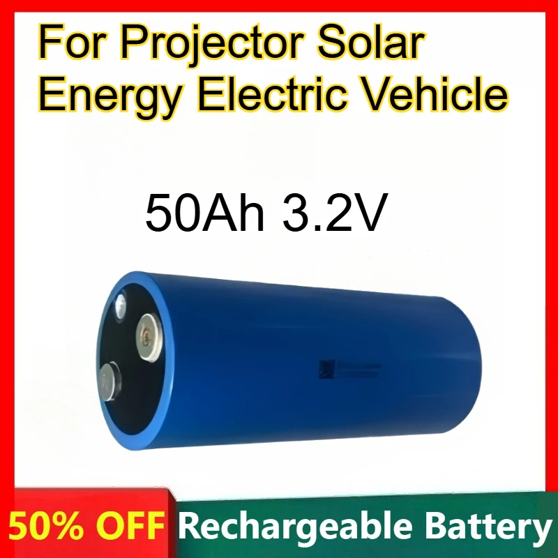 

60145 Cylindrical Lithium Iron Phosphate Battery 50Ah 3.2V for Projector Solar Energy Electric Vehicle Rechargeable Battery