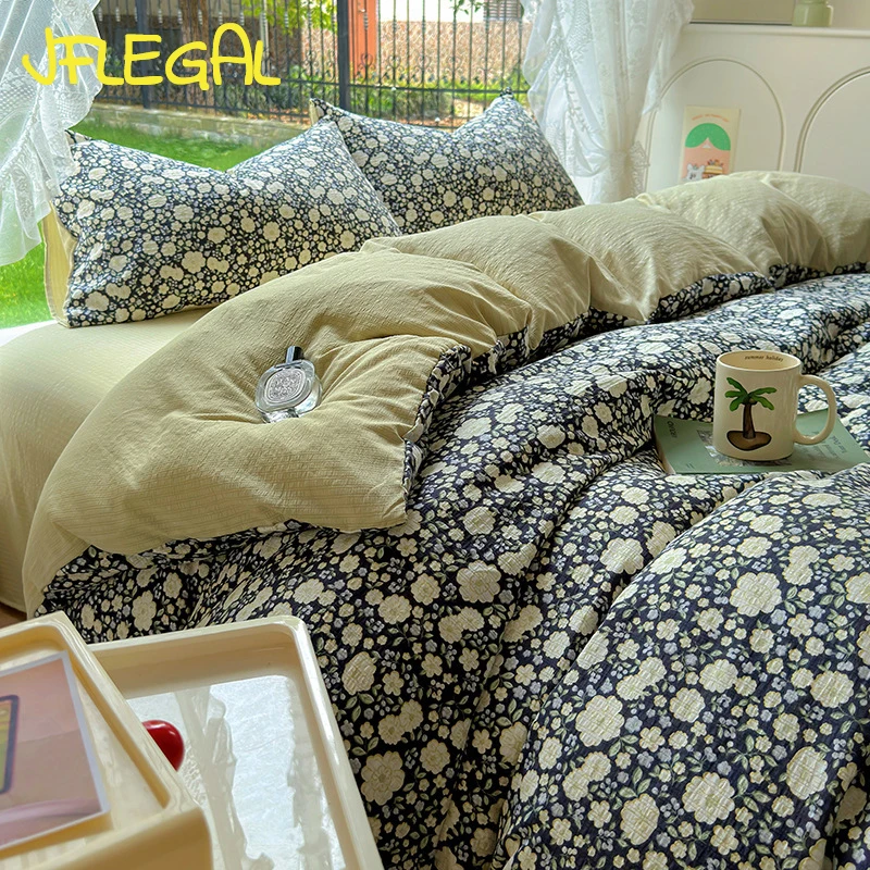 

Stripe Bedding Set INS Style Queen King Size Duvet Cover Flat Sheet Pillowcases Bed Linen Kids Adult Comforter Sets Home Textile