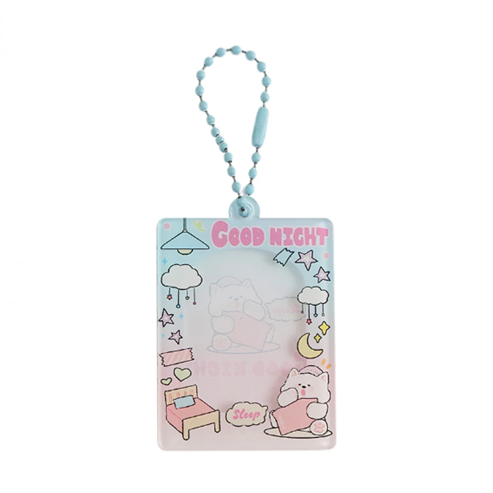 Cartoon Card Holder Bag Pendant Photo Frame Key Chain Photocards Protector Photo Sleeves 1 Inch Girl Cute Lovely Acrylic
