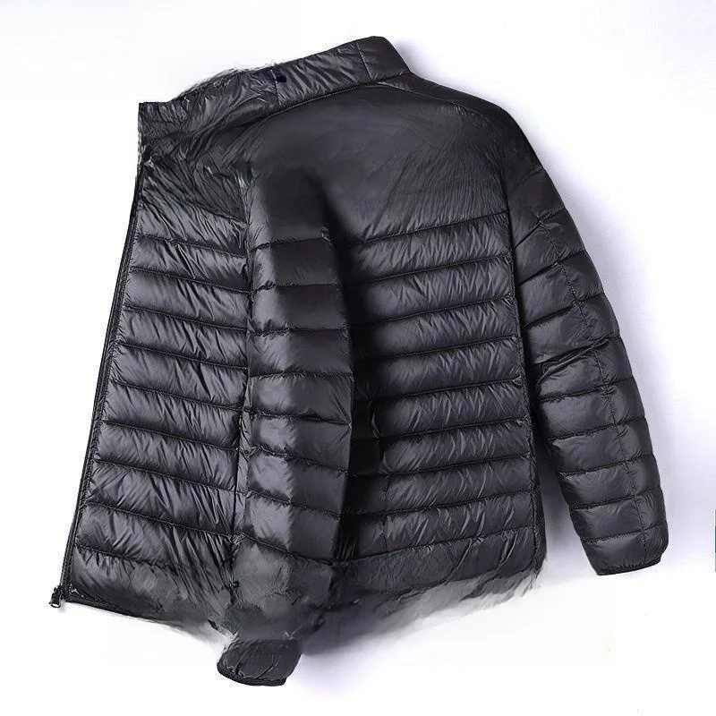 

Men's ort Lightweight down Cotton Jaet Autumn Winter Thin Model out of Sto Hooded Stand Collar Slim Fit Long Sle
