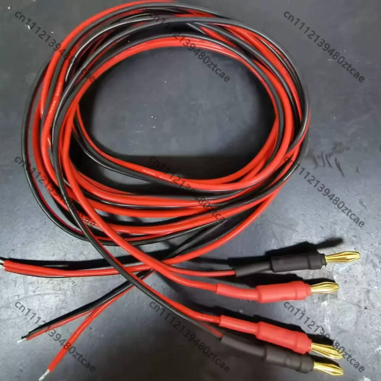 Silicone Red Black Parallel 16AWG Speaker Cable With Single-End Banana Plugs, Matching For 7850 Amplifier Complete Machine