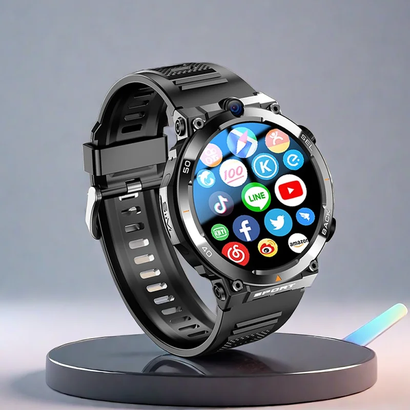 

Мужские Смарт-часы на Android 2024, 8,1 мАч, две камеры, GPS, Wi-Fi, SIM-карта