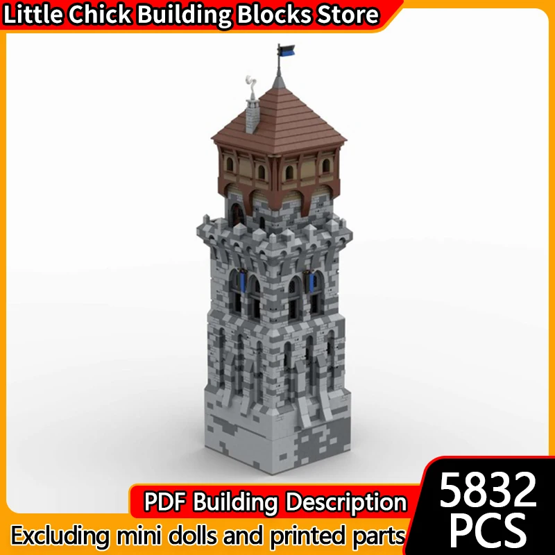 

Средневековый замок, модель MOC, строительные кирпичи, замок, большая передняя башня, модульная технология, детские праздничные подарки, сборные игрушки, костюм