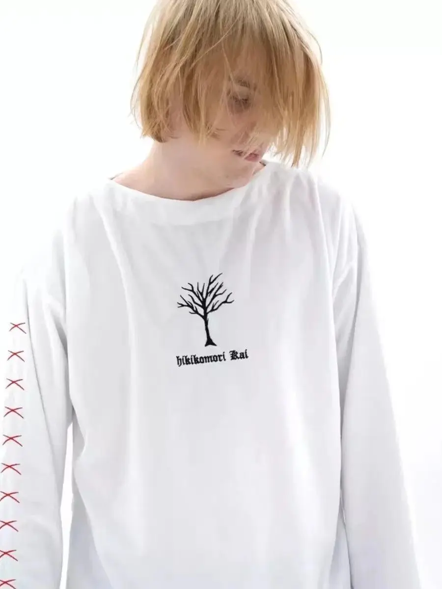 Chemises à manches longues en pur coton, gothique foncé, Punk, bandes dessinées amusantes imprimées pour Couples, sweat-shirt fin pour femmes, haut tendance d'automne