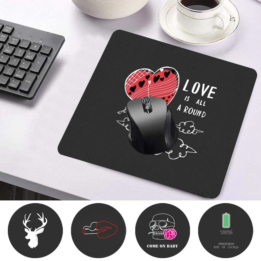 

Antifouling Fashion Mini Mouse Pad Smooth Waterproof PU Leather Durable Mouse-pad White Image Pattern Portable Game Mouse Mat