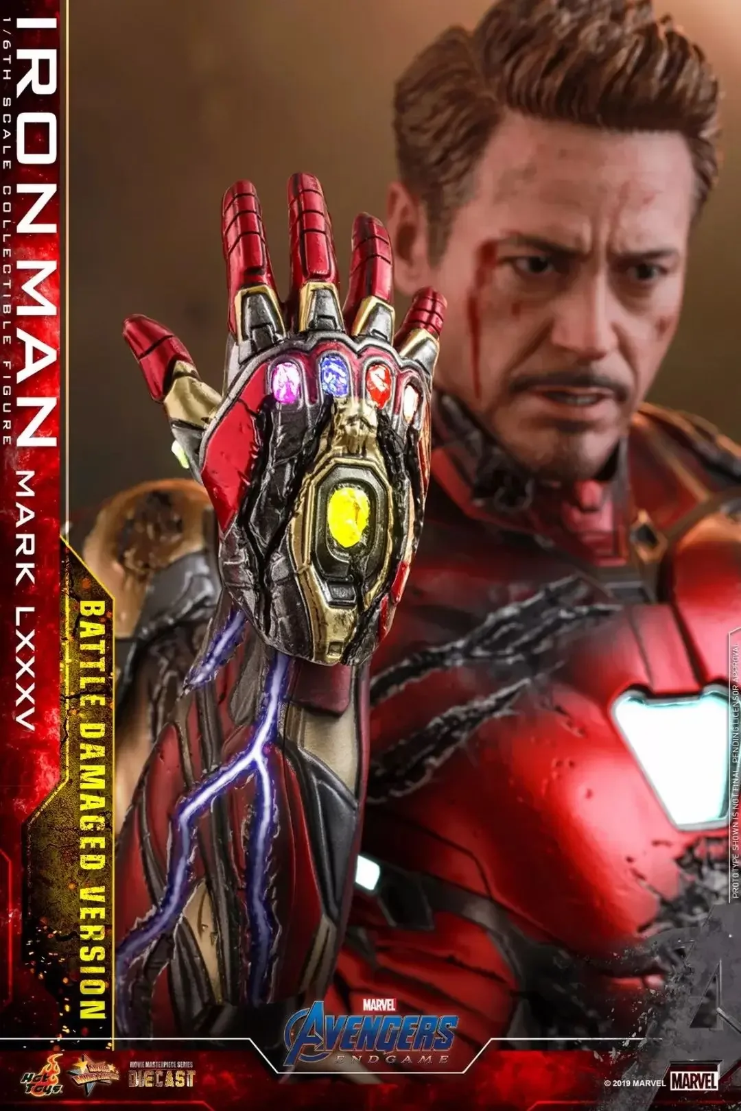 Original Hot Toys Iron Man Action Figure 1/6 Avengers Iron Man Mk85 Figures HT MMS543 Deluxe Edition Battle Damage Version Toys