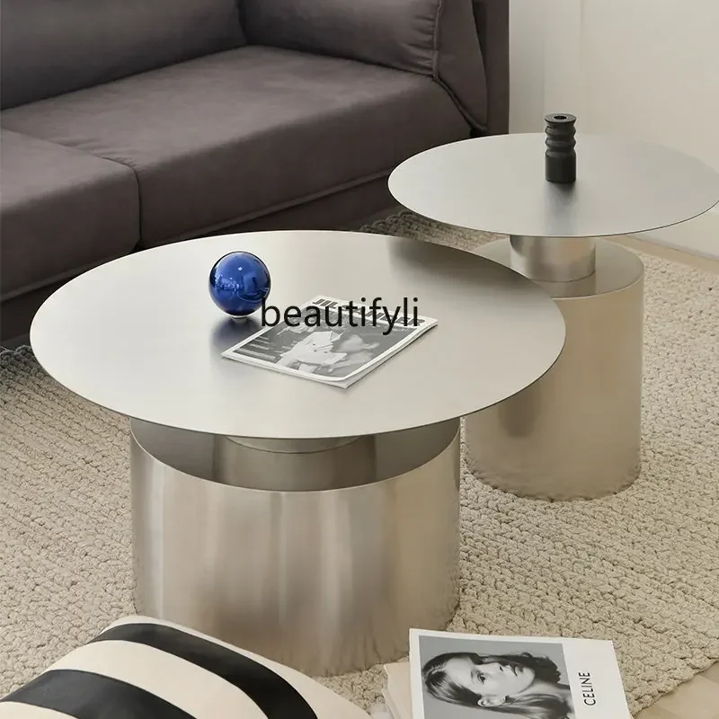 Modern Stainless Steel Coffee Table Combination Nordic Creative Living Room Sofa Side Several Light Luxury Metal Coffee Table