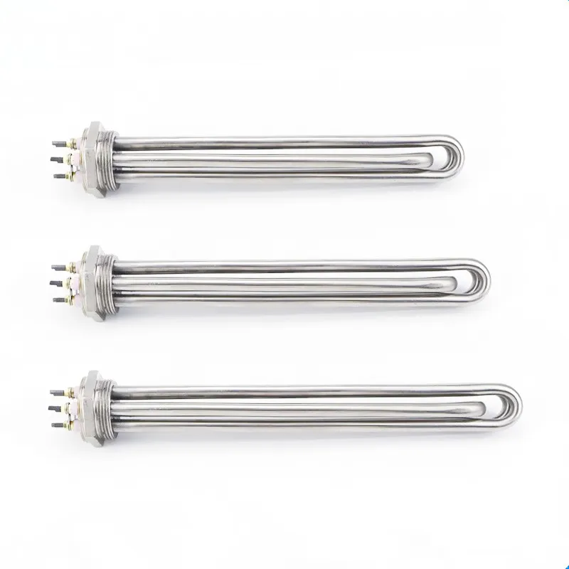 Comprimento 300 Milímetros Terminais Ss304 Heatpart Caldeira de Água Tanque 3u Flange Elemento de Aquecimento em Forma de Tubo Aquecedor kw 220 380 v Dn40 47 Mm.