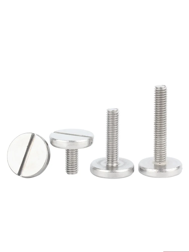 Tornillo de disco ranurado de acero inoxidable 304, tornillo mecánico de cabeza plana ranurada y recta, cabeza redonda grande, piezas de 1 a 10 M5, M2, M2.5, M3, M4, M6