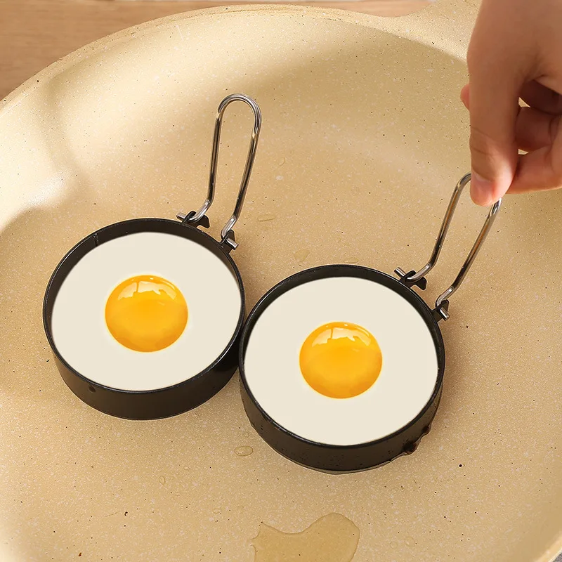 

Round egg frying machine household mini children's breakfast poached egg model, stainless steel omelette ring mold