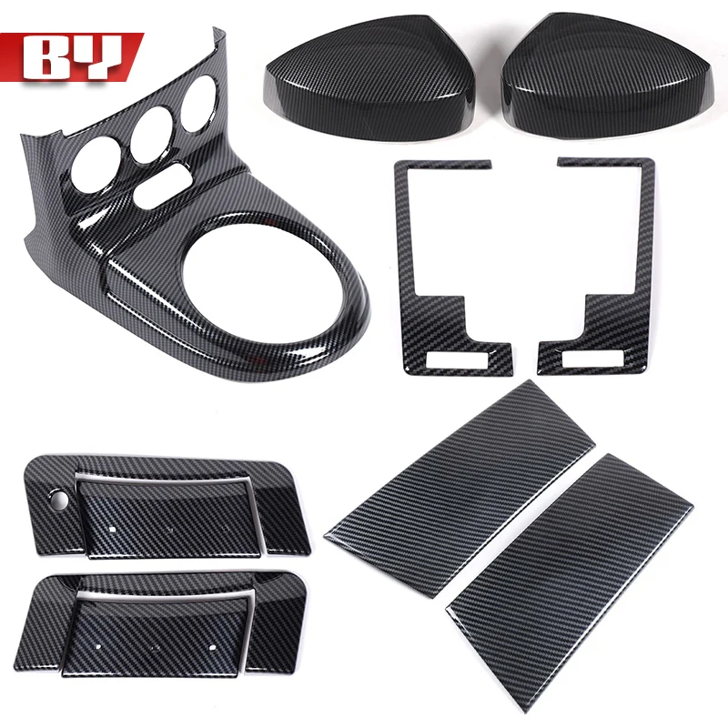 

For Nissan 350Z Z33 2003-2006 Control Panel center air outlet cover Carbon Fiber Rearview Mirror Cover Sticker