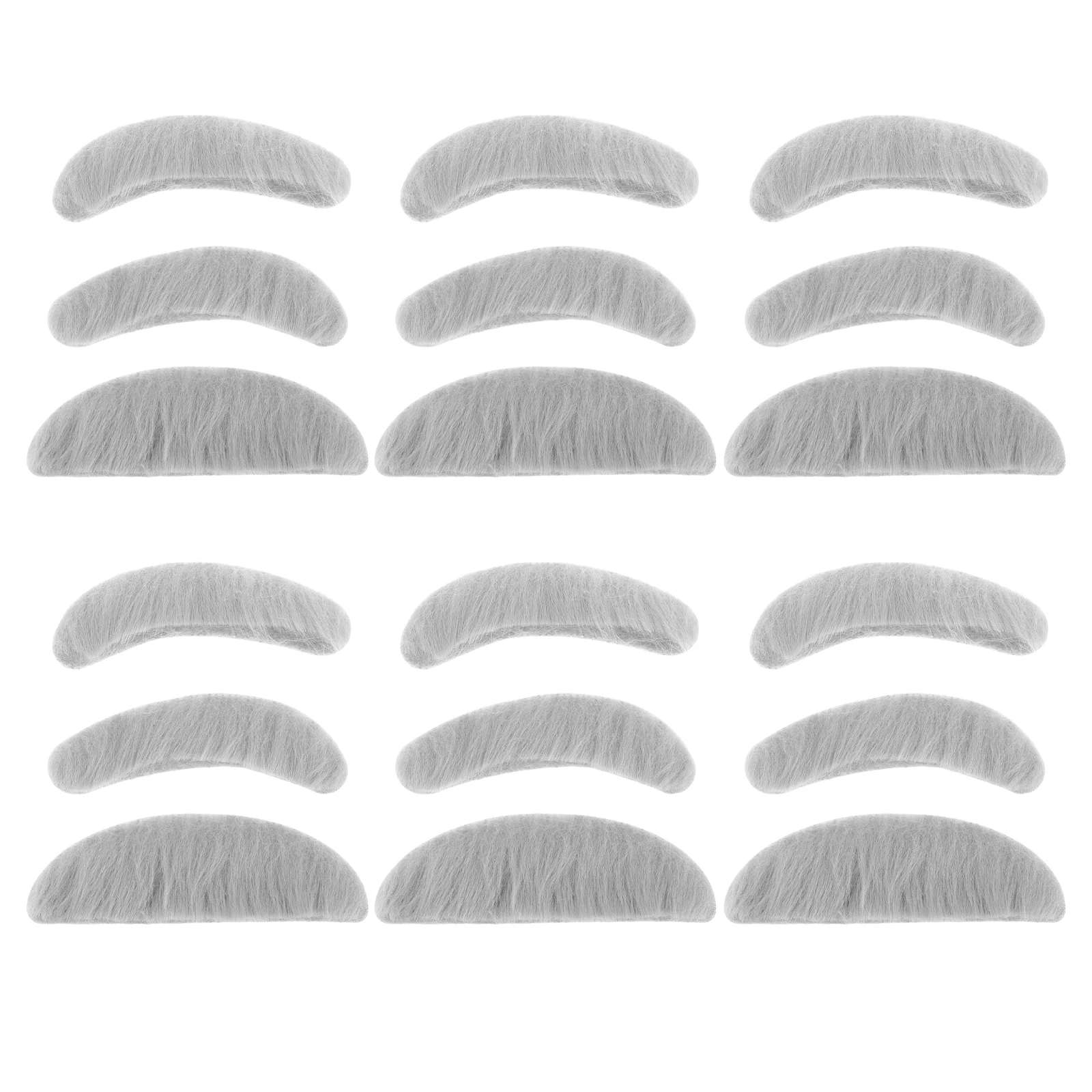 6 Zestawów Sztucznych Brod Szary Strój Staruszka Rekwizyt Naklejane Brwi Dziadka Cosplay Impreza Scena Występ Włosie na Twarz