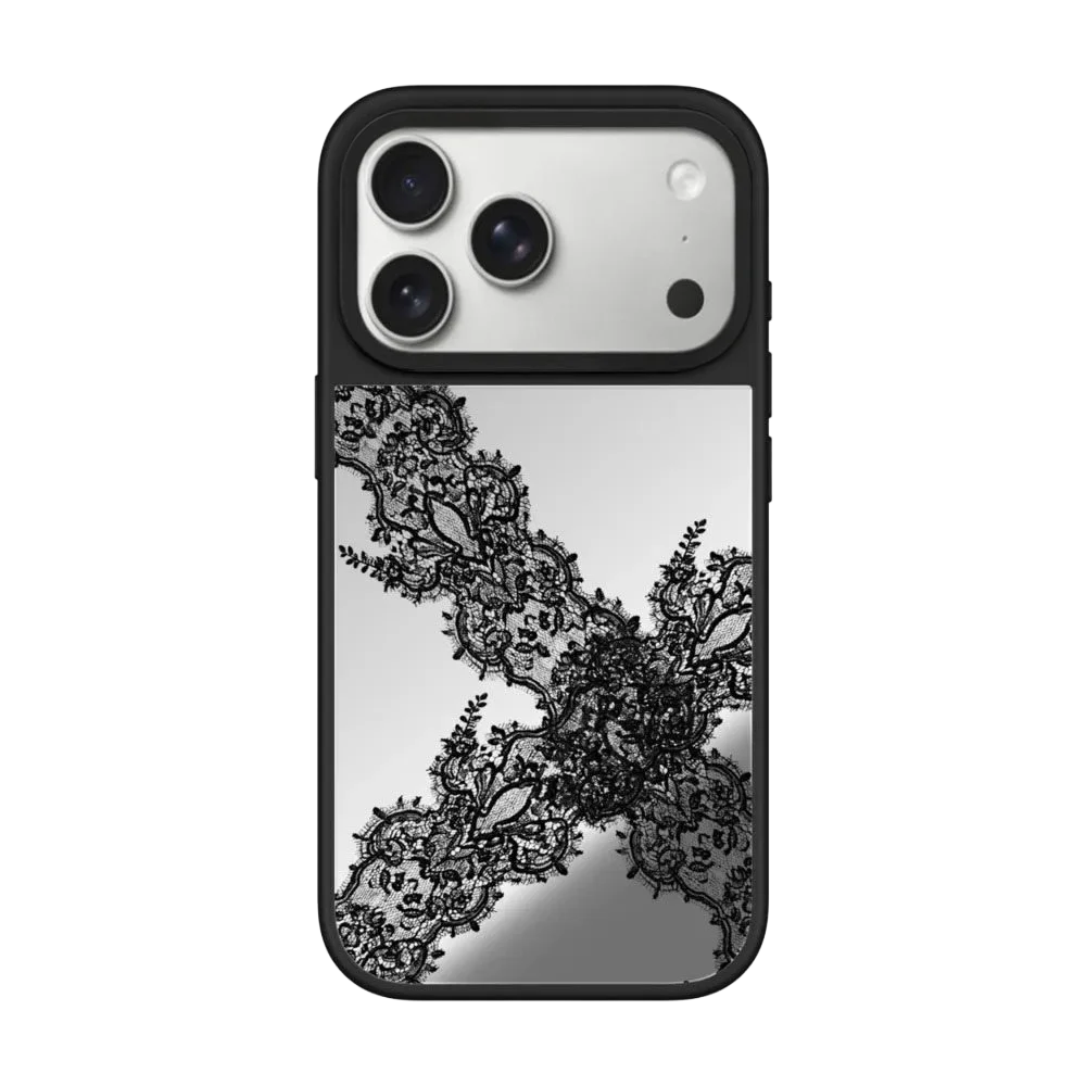 

Pink Silver Black Bow Pattern Mirror Surface Magnetic Case: Compatible with IPhone 17 16 15 14 13 12 Pro Max 17 Air