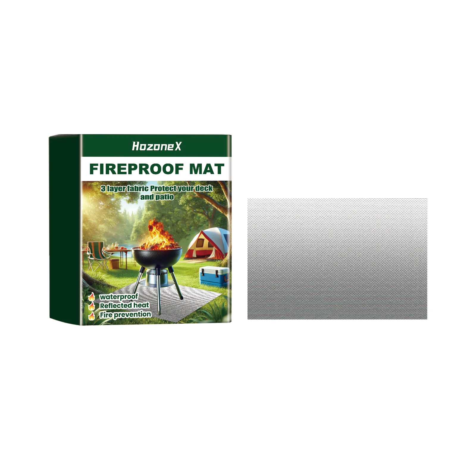 Portable BBQ Fireproof Mat Series Outdoor Lawn Terrace BBQ Fireproof and Waterproof Protective Mat