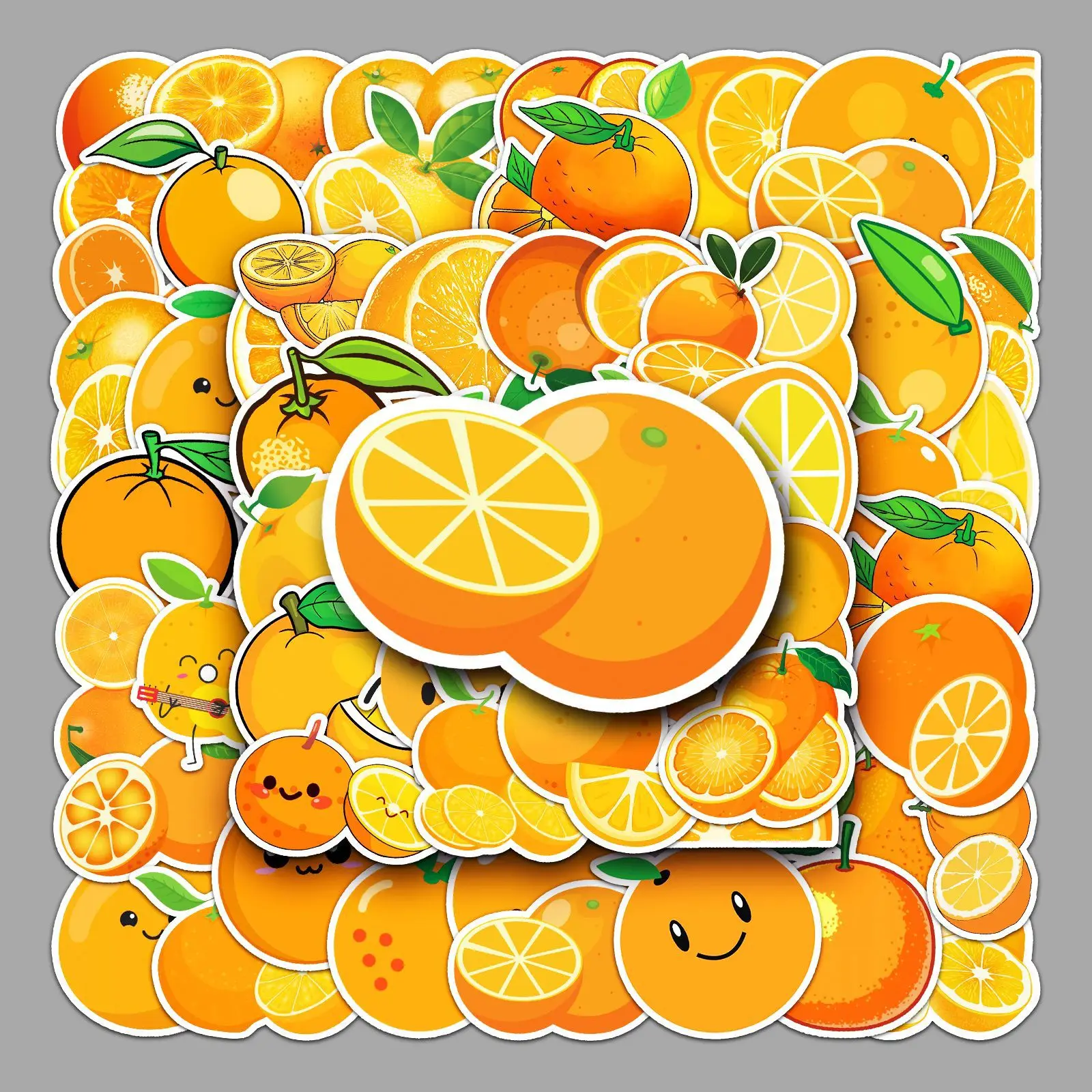 

10/50PCS Orange Cartoon Fruit Children Reward Stickers Cute Oranges Graffiti Decal Toy for Water Cup Scooter Water Cup