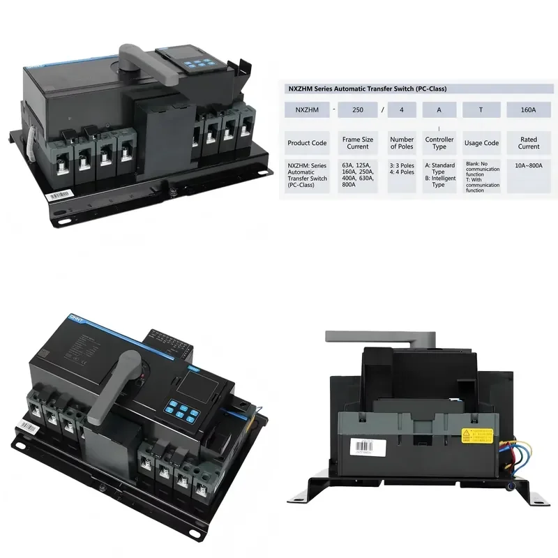 For Three Phase Dual Power Automatic Transfer Switch 4P ATS Photovoltaic Inverter UPS 63A 100A 125A Solar
